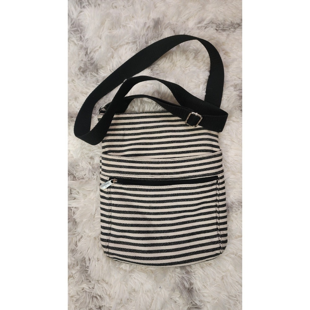 Thrity One Striped Black White Crossbody Bag Adjustable Shoulder Strap